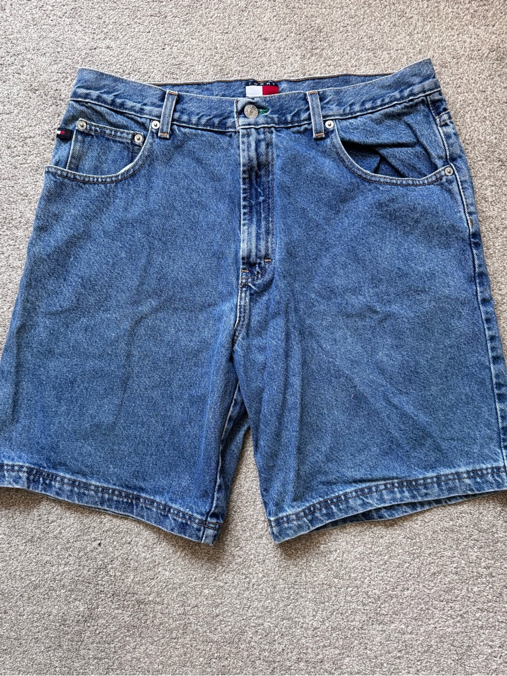 VTG 90s Tommy Hilfiger 9” Denim Shorts Size 34 Baggy Loose Fit Jorts
